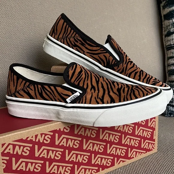 Vans Slip-On Safari Animal Stripes Black Marshmallow WMNS - Picture 6 of 16
